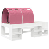 Bed with Tunnel 4 pcs White and Pink Engineered Wood 3423584