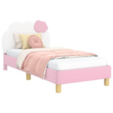 Children's Bed Frame with Headboard Pink 80 x 160 cm PU 42011016