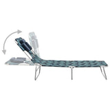 Sun Lounger Leaves print Sturdy steel frame, fabric 310334