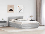 Bed Frame Grey Sonoma 135 x 190 cm Engineered Wood 3408178