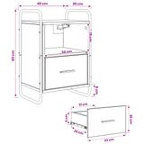 Hanging Bedside Cabinet Black Oak 40 x 30 x 60 cm 8013566