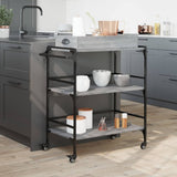 Kitchen Trolley Grey Sonoma 81.5x41x92.5 cm Engineered Wood 842344