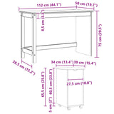 Desk Cabinet Set 2 pcs Honey Brown Solid Pine Wood 3438780