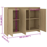 Sideboard Sonoma Oak 102x33x75 cm Engineered Wood 809776