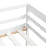 Bed Frame White Solid pinewood Single Durable Bed Frame 322052