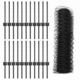 Fence with Post Grey 0.4 x 50 m Steel and PVC 3336879