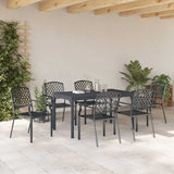 Garden Dining Set 7 pcs Anthracite Powder-coated Steel 3378818