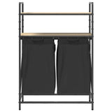 Laundry Basket 2 Compartments with Shelves Sonoma Oak 859086