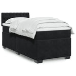 Box Spring Bed with Mattress Black 80x200 cm Velvet 3286170