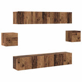 TV Cabinet Set Wall-mounted 6 pcs Old wood 80 x 30 x 30 cm Wood 3393444
