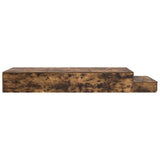 Storage Bed Frame with Drawer Smoked Oak 90 cm Engineered Wood 3335673
