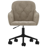 Office Chair with Wheel Light Grey 56 x 61.5 x 72 cm Velvet 42025222