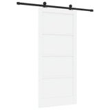 Sliding Door White and Black 93 x 202 cm Solid Pine Wood 3333347