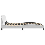 Bed Frame "Dover" White 137x190 cm Faux Leather 373286