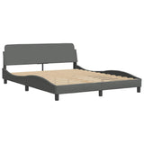 Bed Frame "Dover" Dark Grey 152x203 cm Fabric 373289