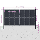 Garden Gate Steel 400x200 cm Anthracite 144534