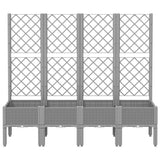 Garden Planter with Trellis Light Grey 160x40x142 cm PP 367932