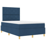 Box Spring Bed with Headboard Blue 120 x 190 cm Fabric 3339685