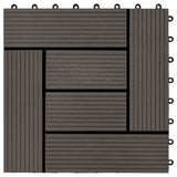 11 pcs Decking Tiles WPC 30x30 cm 1 sqm Dark Brown 45028