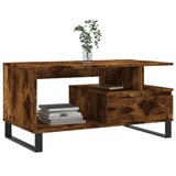 ZNTS Coffee Table Smoked Oak 90x49x45 cm Engineered Wood 831033