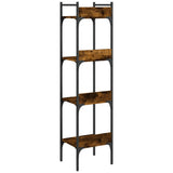 Bookshelf 4-Tier Smoked Oak 35x30x138.5 cm Engineered Wood 838850
