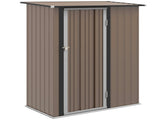 5ft x 3ft Metal Garden Storage Shed, Outdoor Tool Shed with Sloped Roof, Lockable Door for Tools, T3398P318671