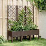 Garden Planter with Trellis Brown 120x40x142 cm PP 367930