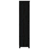 Book Cabinet Black 80x35x154 cm Solid Wood Pine 821693