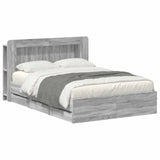 Bed Frame with Storage Grey Sonoma 140 x 200 cm Engineered Wood 3434048