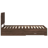 Bed Frame with Headboard Brown Oak 100 x 200 cm Engineered Wood 3412825