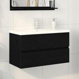 Bathroom Sink Cabinet Black Oak 80 x 39 x 62 cm Engineered Wood 3333147