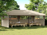 Foldable Party Tent Pop-Up with 3 Sidewalls Taupe 4004946
