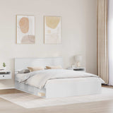 Bed Frame with Headboard White 160 x 200 cm Solid Pine Wood 3410573