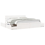Bed Frame without Mattress White 200x200 cm Solid Wood Pine 3282337
