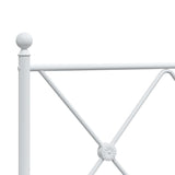 Metal Bed Frame without Mattress with Footboard White 75x190cm 376559