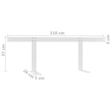 Backrest for Pallet Sofa White 110 cm Iron 315792