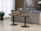 GOMYWAY 2 PCS Modern Swivel Bar Stools, Height Adjustable wicker furniture Bar Chairs with Cushion & W2678P388753