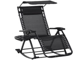 Garden Rocking Chair Folding Recliner Outdoor Adjustable Sun Lounger Rocker Zero-Gravity Seat with T3398P318849