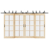 Sliding Door Hardware Kit 400 cm Steel Black 3295750