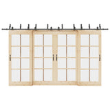 Sliding Door Hardware Kit 400 cm Steel Black 3295750