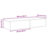 Wall Shelf with Drawers Black 100x36x19 cm Engineered Wood 859987