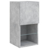 6 Piece TV Wall Units with LED Concrete Grey Engineered Wood 3216689