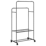 Clothes Rack with Shelf with Wheel Black 80 x 53 x 156 cm 42021356