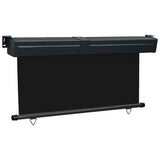 Balcony Side Awning Black Steel, aluminium, 100% polyester fabric 48430