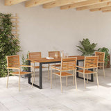 Garden Dining Set 7 pcs Beige Solid Acacia Wood 3365468