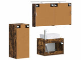 Bathroom Furniture Set 4 pcs Smoked Oak 3407435