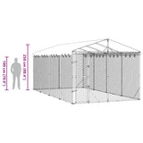 Outdoor Dog Kennel with Roof Silver 3x6x2.5 m Galvanised Steel 3190488