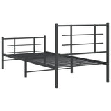 Metal Bed Frame without Mattress with Footboard Black 90x200cm 355572