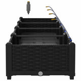 Garden Planter 4 pcs Black 160 x 40 x 22 cm PP 42002844