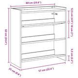 Shoe Rack Smoked Oak 60x25x62 cm Engineered Wood 859891